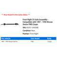 thumbnail image 2 of Front Right CV Axle Assembly - Compatible with 1987 - 1990 Nissan Sentra FWD Coupe 1988 1989, 2 of 2