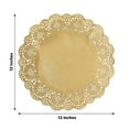 thumbnail image 3 of Efavormart 50 Pack Round Gold Paper Doilies, Food Grade Lace Paper Placemats - 12", 3 of 11