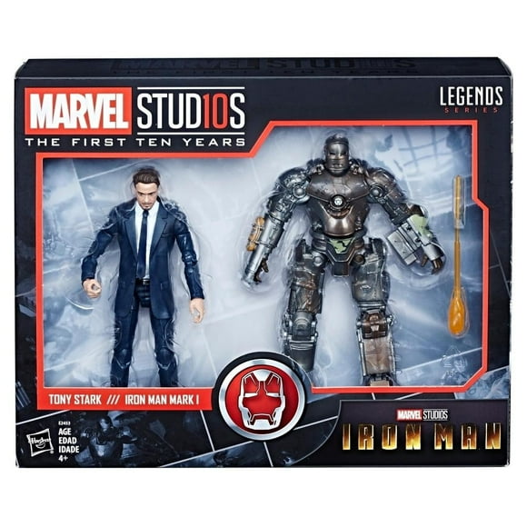 Set de Figuras Tony Stark y Iron Man Mark I Marvel 10 Aniversario Legends Series 6 Pulgadas