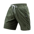 thumbnail image 2 of EOYWHK Golf Shorts with Pockets Elastic Waist Drawstring Mens Golf Shorts Soft Lightweight Breathable for Hiking Camping Travel Casual Wear Army Green, Size L, 2 of 8