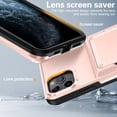 thumbnail image 2 of ELEHOLD Case for iPhone 11 Pro Max, Shockproof Heavy Duty Wallet Case with Hidden Card Holder for Women & Men,Rosegold, 2 of 11