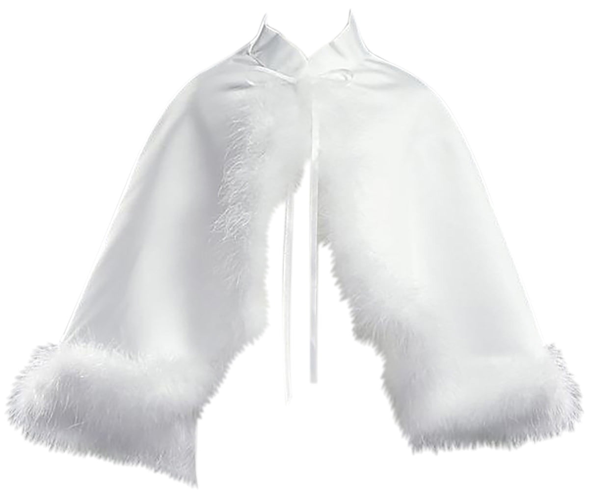 Deskundige groef Meter Big Girls' Satin Cape Feathers Bolero Jacket Cover Shrug Sweater Christmas  White L (L10T33) - Walmart.com