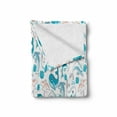 thumbnail image 2 of Nautical Soft Flannel Fleece Blanket, Illustration of Underwater Creatures Depicted in Nursery Pattern Art, Cozy Plush for Indoor and Outdoor Use, 70" x 90", Dark Salmon and Sea Blue, by Ambesonne, 2 of 6