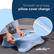 Derila Ergo Pillowcase - Cervical Neck Pillow for Back, Side Sleeper, Memory Foam Pillow Case Only (1 Count)
