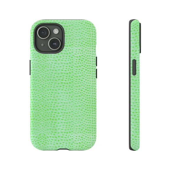 Lime Green Snakeskin Print iPhone 15 Case-iPhone-iPhone Case-Animal Print