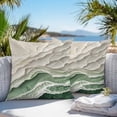 thumbnail image 4 of Abstract Green Outdoor Pillow Covers Pack of 2 Beige Ocean Wave Oil Painting Style Modern Waterproof Throw Pillow Covers Decorative Cushion Cases for Patio Garden Tent Balcony Couch 26x26 inch, 4 of 8