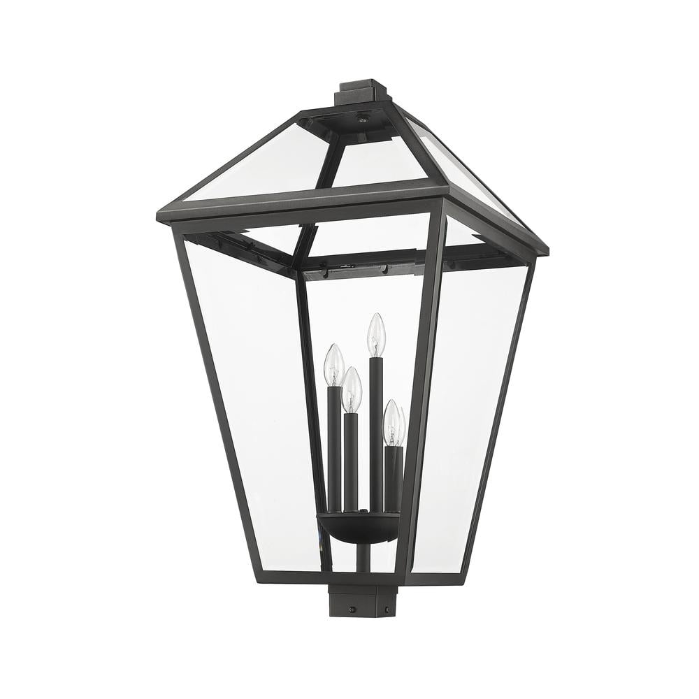 4 Light Outdoor Post Mount In Transitional Style-33.75 Inches Tall And 19.5 Inches Wide-Black Finish Z-Lite 579Phxlxs-Bk