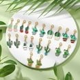 thumbnail image 5 of 1 Box 20Pcs 10 Styles Cactus Stitch Markers Crochet Stitch Charms Alloy Metal Green Plant Round Columnar Cacti Lobster Claw Clasps Charm for DIY Crafts Knitting Weaving Sewing Quilting, 5 of 6