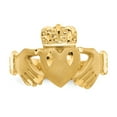thumbnail image 5 of 14K Yellow Gold Ring Band Themed Men's Diamond-cut Claddagh, Size 7, 5 of 5