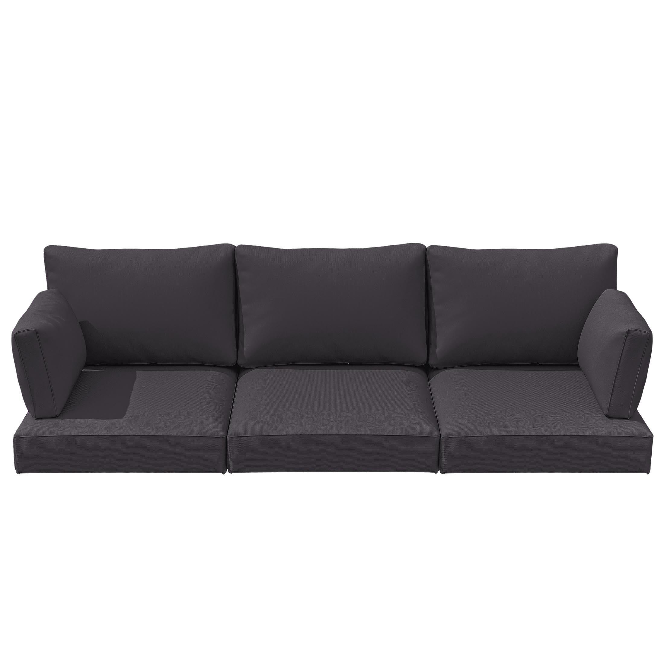 Pakunoda Outdoor Cushions Replacement, 8 Piece Sectional Cushion Fits 3-Seat, 4” Foam Deep Seat, for Patio Rattan Wicker Replacement Cushion, Liner&Cover, Grey