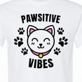 thumbnail image 4 of Inktastic Pawsitive Vibes with Pawprints and Cat Face Cat Pun T-Shirt, 4 of 5