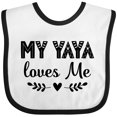 thumbnail image 3 of Inktastic My Yaya Loves Me Grandchild Girls Baby Bib, 3 of 4