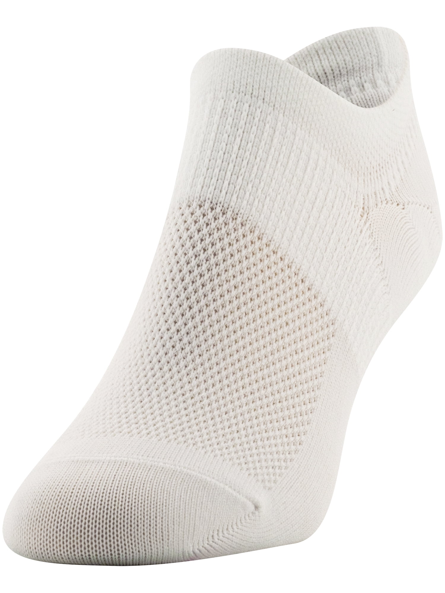 PEDS Women's All Day Active Nylon Invisible Socks White, 6 Pairs, Sizes 5-10