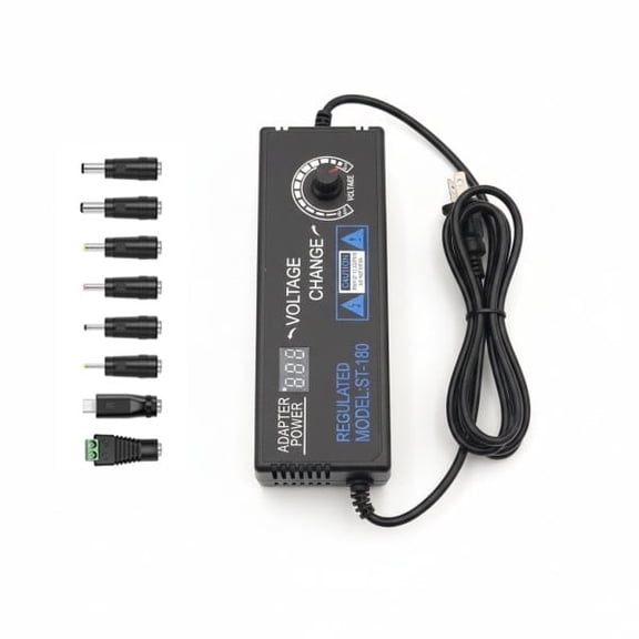 120W Universal Power Supply Adjustable DC 4V ~ 24V Variable Switching AC/DC Adapter 100V-240V AC to DC 24V 5A Converter with 8 Tips & Polarity Converter