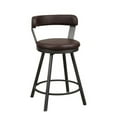 thumbnail image 2 of Metal Base 24-inch Counter Height Chairs Set of 2pc Brown, 2 of 4