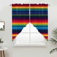 thumbnail image 2 of Swag Valance Curtains for Windows, Mexico Striped Light Filtering Kitchen Curtains with Rod Pocket, Geometric Boho Red Orange Blue Green Window Treatment Valances for Living Room, 28x36 - 2 PCS, 2 of 9