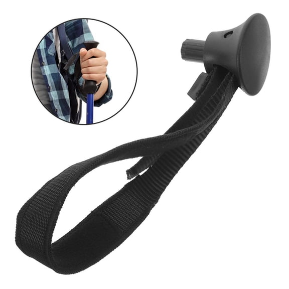 Luxshiny 2-Pack Black Trekking Pole Wrist Straps with Improved Grip for Hiking, Climbing, and Outdoor Adventures