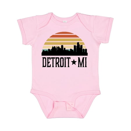 

Inktastic Detroit Michigan Skyline Retro Gift Baby Boy or Baby Girl Bodysuit