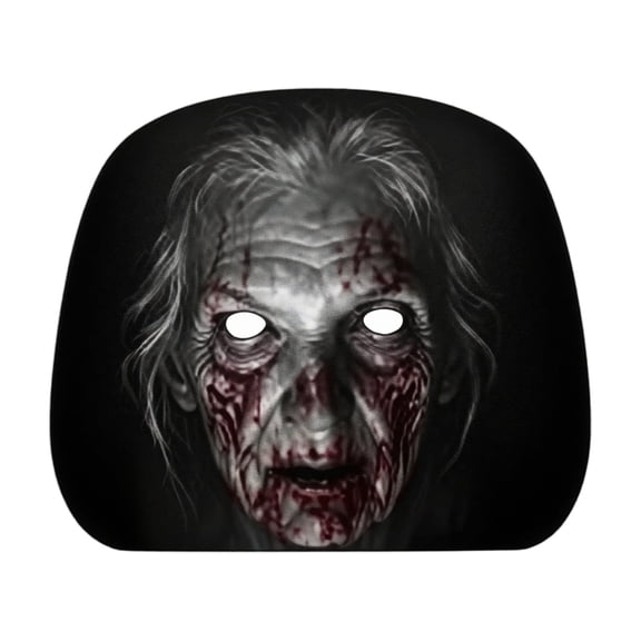 Ghosts Car Headrest Cover, Scary Face Printing Car Seat Headrest Protector, Washable Auto Head Rest Pillow Cover for Sedan Van Truck, Universal Vehicle Interior Accessories C