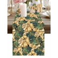 thumbnail image 6 of Burlap Table Runner 60 Inches Long, Abstract Green Gold Ginkgo Leaf Non-Slip Kitchen Table Runners for Dining Room Everyday Use Party Table Decorations Rustic Autumn Fall Leaves, 6 of 9