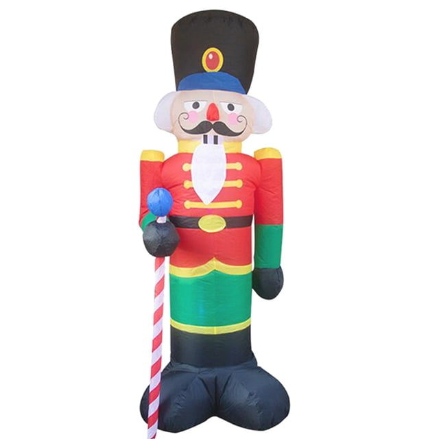 Soldado Inflable Navideño de 2.4m con Iluminación LED y Adaptador US Plug, Ideal para Decoración Interior y Exterior, Resistentes a la Intemperie, Incluye Estacas y Correas para una Exhibición