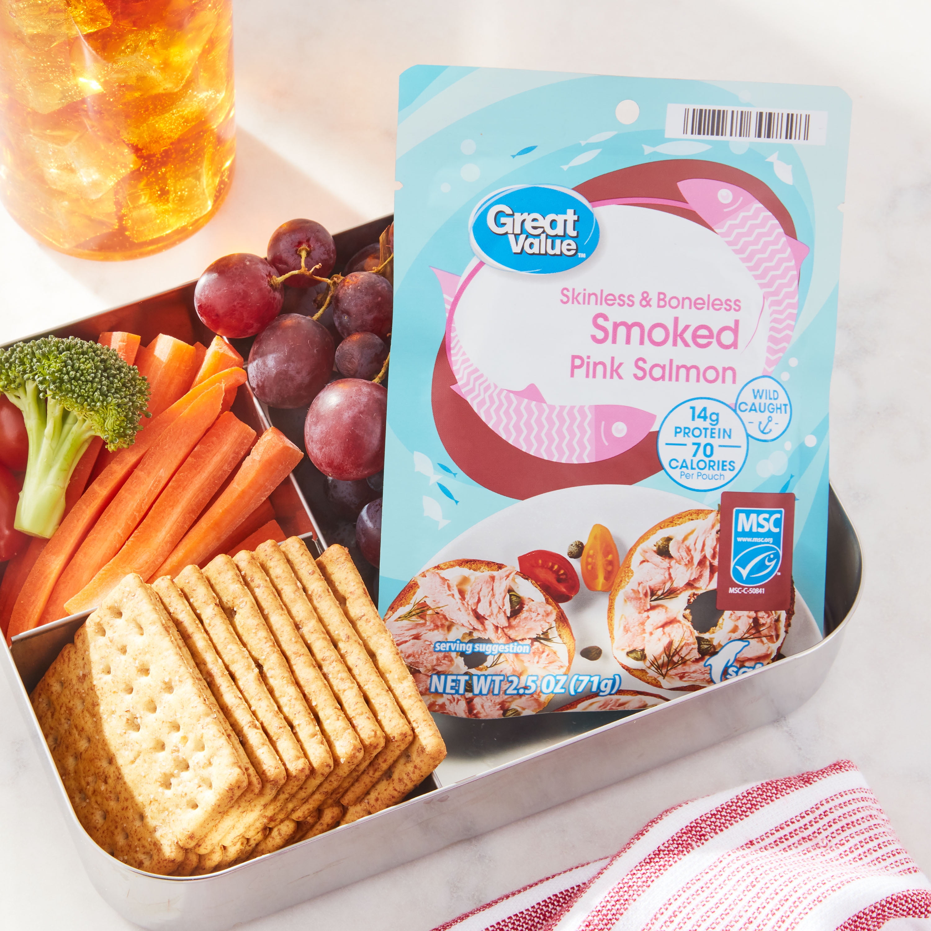 Great Value Premium Skinless & Boneless Smoked Pink Salmon, 2.5 oz