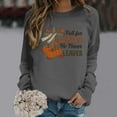thumbnail image 2 of Arlun Womens Sweatshirts Jesus Faith Bible Verse Cute Cross Pumpkin Graphic Printed Sweatshirt Christian Long Sleeve Crewneck Trendy Religious Pullovers Tops Dark Gray XXL, 2 of 4