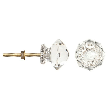 Decorative Knob - Glass - Round - Faceted Crystal