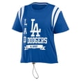 thumbnail image 2 of Women's WEAR by Erin Andrews Royal Los Angeles Dodgers Cinched Colorblock T-Shirt, 2 of 3