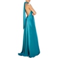 thumbnail image 3 of B91xZ Robes Printemps Été pour Femmes Col Haut Fendu Bodycon Soirée Cocktail Longue Robe, Bleu TG, 3 of 3