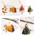 thumbnail image 2 of Handmade Painted Angel Santa Claus Snowman Iron Christmas Decors Hanging Pendants Xmas Tree Drop Ornaments Festival Supply Gifts, 2 of 5
