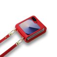 thumbnail image 3 of ChicShell Wallet Case For Samsung Galaxy Z Flip 6, RFID Blocking PU Leather Zipper Handbag Purse Flip Cover, Kickstand Case with Card Slots Holder Wrist Strap Lanyard, Red, 3 of 10
