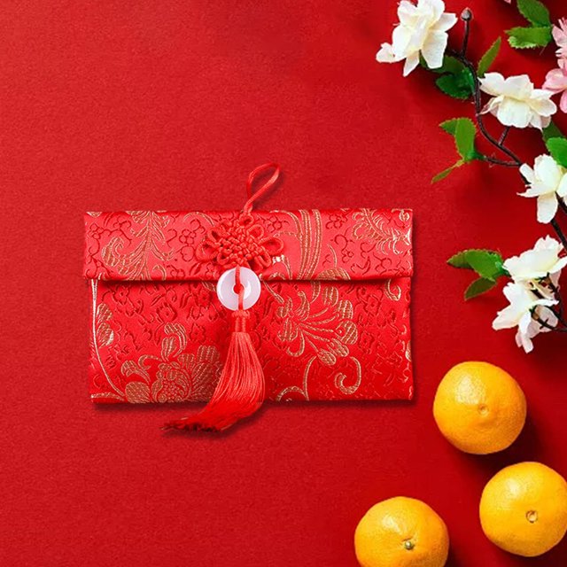 sobre rojo de año Nuevo Lunar chino Hong Bao 2024, sobre rojo para regalo de dragón, paquete rojo tradicional, bolsillo rojo para compromiso Estilo B Horizontal