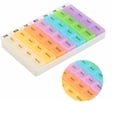 thumbnail image 6 of 28 Grid Rainbow Color Portable Pill Box 1 Pack.Creative One Week Pill Box Plastic 28-grid Rainbow-colored Portable Pill Box 7-color Detachable Pill Storage Box, 6 of 8