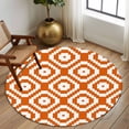 thumbnail image 2 of Round Area Rug 6 Ft, Orange White Geometric Washable Non-Slip Circle Carpet for Living Room/Bedroom, Modern Abstract Art Low-Profile Indoor Mats Collection Rugs for Residential, 2 of 8