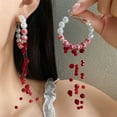 thumbnail image 1 of Decoraciones de Halloween, Adornos de Halloween, Regalos de Halloween Pendientes de perlas con borla, Pulsera, Collar, Estilo retro francés, Cadena para clavícula, Joyería de alta gama, Perlas de imit, 1 of 6