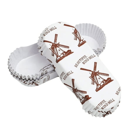 

Frcolor 300Pcs Cupcake Wrappers Boat Shape Paper Baking Cups PET Film Heat Resistant Bread Tray (Windmill)