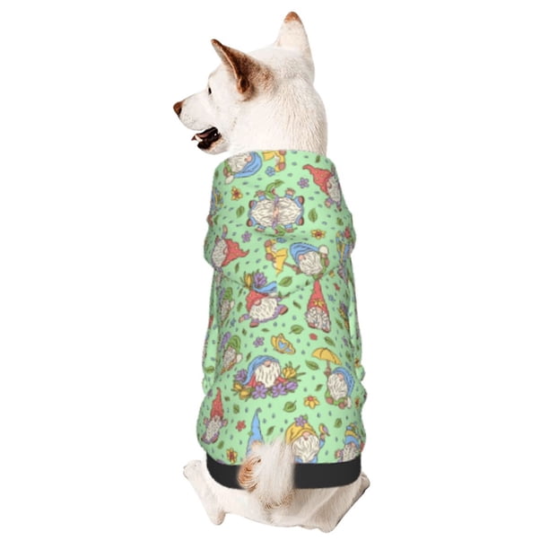 Balery Spring Gnomes Sudadera con Capucha para Perros Pequeños – Ropa para Mascotas, Disfraz para Perros y Gatos, Ideal para Fiestas y Cosplay-Small