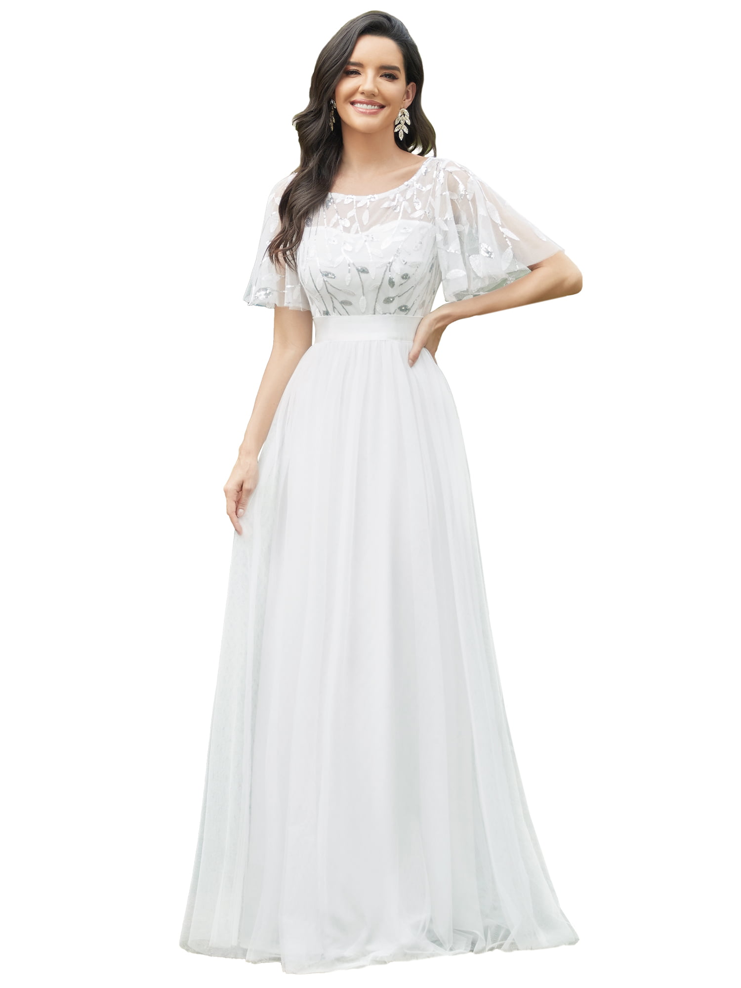 New Quiz White Cap Sleeve Party Prom Bridesmaids Maxi Dress 
