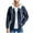 Navy, variant on Hoodie Jacket for Men Ribbed Long Sleeve Jackets Button Down Drawstring Coats with Pockets Stylish Warm Outetwear