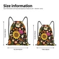 thumbnail image 4 of Easygdp Sunflowers Mushrooms Drawstring Backpack, Beach Sackpack, Travel Sackpack Lightweight for Sports, Gym, Travel, Swimming - Medium, 4 of 9