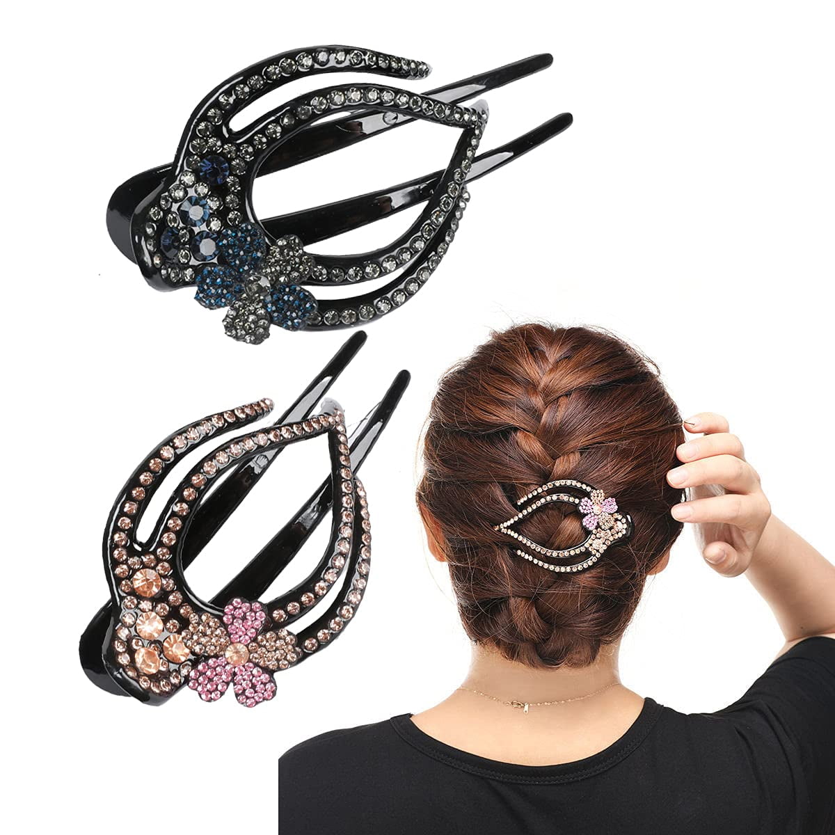 2PCS Rhinestone Hair Clips for Women and Girls Flower Hair Clip Duckbill Hair Clips Ponytail Clip Heart-Shaped Rhinestone Hair Clip Hair Barrettes for Women Hair Clips for Thin Hair Decorative 2PCS Rhinestone Hair Clips for Women and Girls Flower Hair Clip Duckbill Hair Clips Ponytail Clip Heart-Shaped Rhinestone Hair Clip Hair Barrettes for Women Hair Clips for Thin Hair Decorative