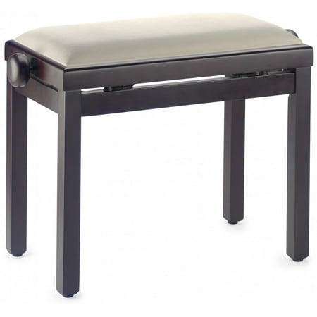 Stagg PB39 RWM VBE Adjustable Piano Bench - Matte Rosewood with Beige Velvet Seat Top