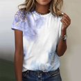 thumbnail image 1 of WILLBEST Compression Shirt Womens Spring Summer Colorful Printed Short Sleeve O Neck T Shirt Top, 1 of 4