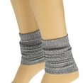 thumbnail image 3 of Cotton Leg Warmers for Women Gray 1 Pair Knitted Retro, 3 of 8