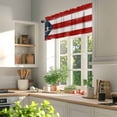 thumbnail image 3 of Puerto Rico Valances for Windows, 42 x 12in, Flag Patriot Vintage Wooden Board Text Rod Pocket Kitchen Valance Curtain Light Filtering Window Treatments for Living Room Bedroom, 1 Panel, 3 of 7