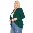 thumbnail image 3 of Women's Plus Size Solid Long Sleeve Waist Length Open Front Office Blazer Jacket, 3 of 7