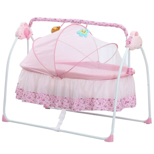Electric Baby Bassinet Cradle Swing Rocking Music Remoter Control Sleeping Basket Bed Crib For Infant Pink Walmart Com Walmart Com - cradles roblox id cheap robux sites 2019