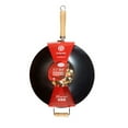 thumbnail image 3 of Alpine Cuisine AI-V34 13.5 Inch Carbon Steel Cooking Wok with Wood Handle, Black, 3 of 3