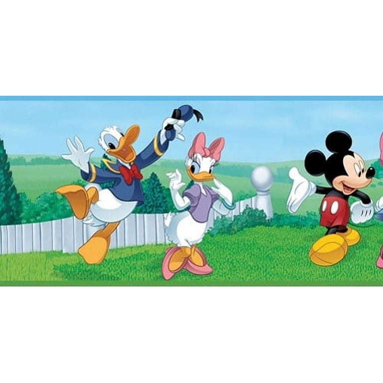 RoomMates 5 in. x 19 in. Mickey and Friends Mickey Mouse Peel and Stick Giant Wall Decal (9-Piece), Black